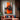 Hand-painted abstract cityscape with orange and black palette knife textures