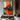 Hand-painted abstract cityscape with orange and black palette knife textures