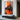 Hand-painted abstract cityscape with orange and black palette knife textures