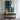 Abstract Expressionist Painting with Human Silhouettes in Blue and Yellow