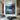 Abstract Forest Landscape Canvas Wall Art in Blue and Red Tones