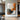 Abstract Minimalist Art in Burnt Orange and Charcoal on Beige Background