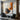 Abstract Minimalist Art in Burnt Orange and Charcoal on Beige Background