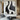 Abstract Minimalist Black and White Oil Painting with Flowing Organic Shapes