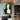 Abstract Minimalist Figurative Oil Painting in Green and Black