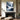 Abstract Mountain Oil Painting in Blue and White with Glacier-Inspired Composition