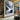 Abstract Mountain Oil Painting in Blue and White with Glacier-Inspired Composition