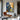 Abstract Palette Knife Painting with Human Figures in Blue and Yellow