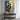 Abstract Palette Knife Painting with Human Figures in Blue and Yellow