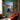 Abstract Textured Oil Painting of Boat and Beach in Blue and Orange