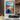Abstract Textured Oil Painting of Boat and Beach in Blue and Orange