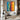 Abstract Urban Canvas Art with Rainbow Street and Minimalist Umbrella Figures
