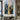 Abstract Urban Skyline Oil Painting in Gold and Blue