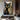 Hand-painted expressionist black cat portrait in graffiti color style