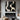 Hand-painted modern abstract oil painting with black and white curves in square shape