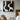 Hand-painted modern abstract oil painting with black and white curves in square shape