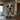 Cartoon Dog Canvas Art in Yellow and Blue Tones