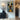Cartoon Dog Canvas Art in Yellow and Blue Tones