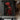 Hand-painted abstract oil painting of a warrior in red cloak and armor, dramatic figure portrait with dark background and gold accents