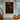 Hand-painted abstract oil painting of a warrior in red cloak and armor, dramatic figure portrait with dark background and gold accents