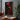 Hand-painted abstract oil painting of a warrior in red cloak and armor, dramatic figure portrait with dark background and gold accents