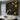 Drip Pollock abstract oil painting with orange splashes on black canvas