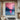 Original abstract oil painting "Ethereal Echoes" featuring dynamic strokes of vibrant pink and deep indigo blue, creating an atmospheric modern artwork.