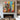 Graffiti-style abstract oil painting with distorted faces and bold red, blue, and yellow accents