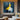 Golden Draped Silence abstract figurative original oil painting in yellow and blue tones