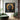 black and gold Buddha portrait with golden halo in square format canvas