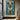 Graffiti Dog Painting with Orange Tag on Blue Background