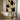 Modern Geometric Abstract Canvas Painting in Beige and Black with Intersecting Shapes
