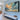 Panoramic Abstract Seascape Oil Painting with Sunset and Ocean Blue Colors