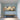 Panoramic Textured Floral Oil Painting in White and Coral on Blue Background
