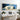 Panoramic Impressionist Oil Painting of White Sleeping Cat in Soft Blue and Cream