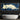 Panoramic Minimalist Oil Painting of White Sleeping Cat on Blue Background