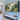 Panoramic Textured Landscape Oil Painting of Misty Mountains with Pavilion