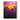 "Purple Gold Enigma" abstract oil painting featuring a dramatic contrast of deep purples and blacks with vibrant yellow/gold textured accents and expressive brushwork.