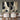 Set of 2 Abstract Oil Paintings in Navy Beige and Cream