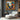 Handmade abstract African oil painting of two figures playing volleyball on beach