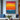 Color stripe abstract canvas art with vibrant sunset tones in red, orange, yellow, and blue