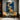 blue and gold biomorphic abstract oil painting with flowing textures and tectonic shapes, modern wall art for stylish interiors