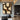 Vintage Geometric Textured Oil Painting in Cream and Dark Brown