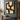 Vintage Geometric Textured Oil Painting in Cream and Dark Brown