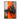 Hand-painted abstract cityscape with orange and black palette knife textures