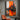 Hand-painted abstract cityscape with orange and black palette knife textures