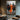 Blazing Bridge Dawn Abstract Cityscape Painting in Orange and Gray