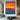 Horizontal abstract canvas art with bold color stripes in red, yellow, blue, and purple