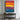 Horizontal abstract canvas art with bold color stripes in red, yellow, blue, and purple