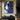 Hand-Painted Abstract Dog Oil Portrait in Blue and Purple Expressionist Style